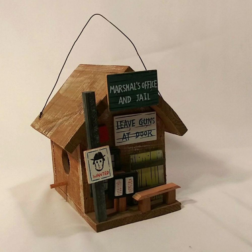 SOLD Birdhouse Folk Art Marshalls Office Old West Wood - Picture 1 of 5